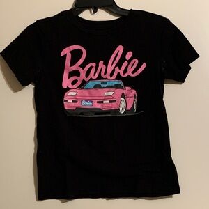 Barbie Kids Black Tee with Pink Car Design